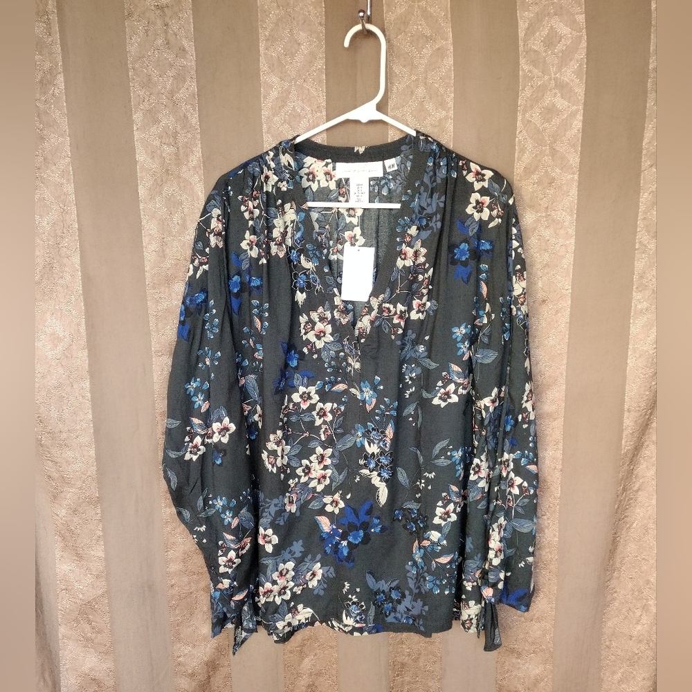 💎 H & M LOGG Women's Top NWT Floral #0081